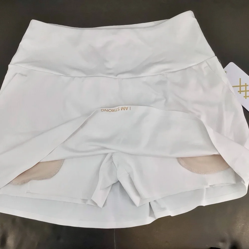 RHONE Course to Court 14-Inch Sport Skort Snow White Size Small - Picture 9 of 12